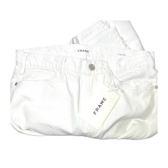 Frame Denim Womens White High Rise Ripped Cropped Flare Leg Jeans Sz 29 New - Picture 6 of 11